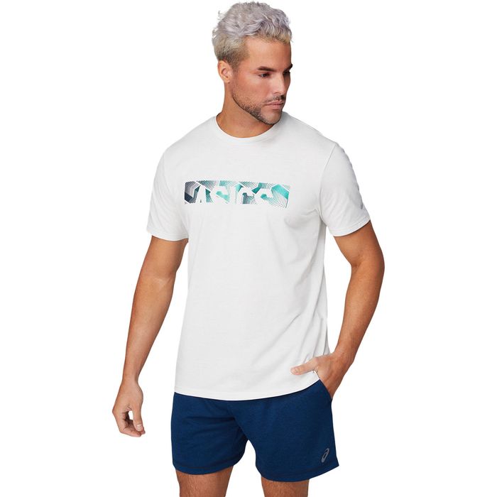 Ropa-ASICS---m-foil-print-ss-top---Masculino---Blanco
